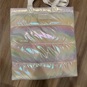 Bath & Body Works Iridescent Puffer Tote - Pearl Rainbow